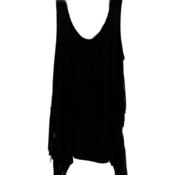 RXB Fringed Tank Size Medium Black EUC - Picture 5 of 7
